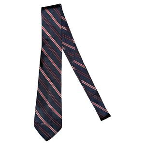 Valentino Navy and Red Striped Tie